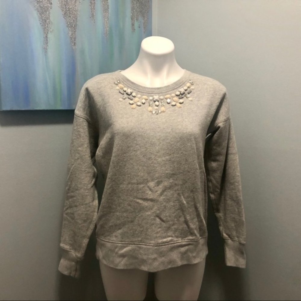 Ann Taylor Jeweled Necklace Sweater